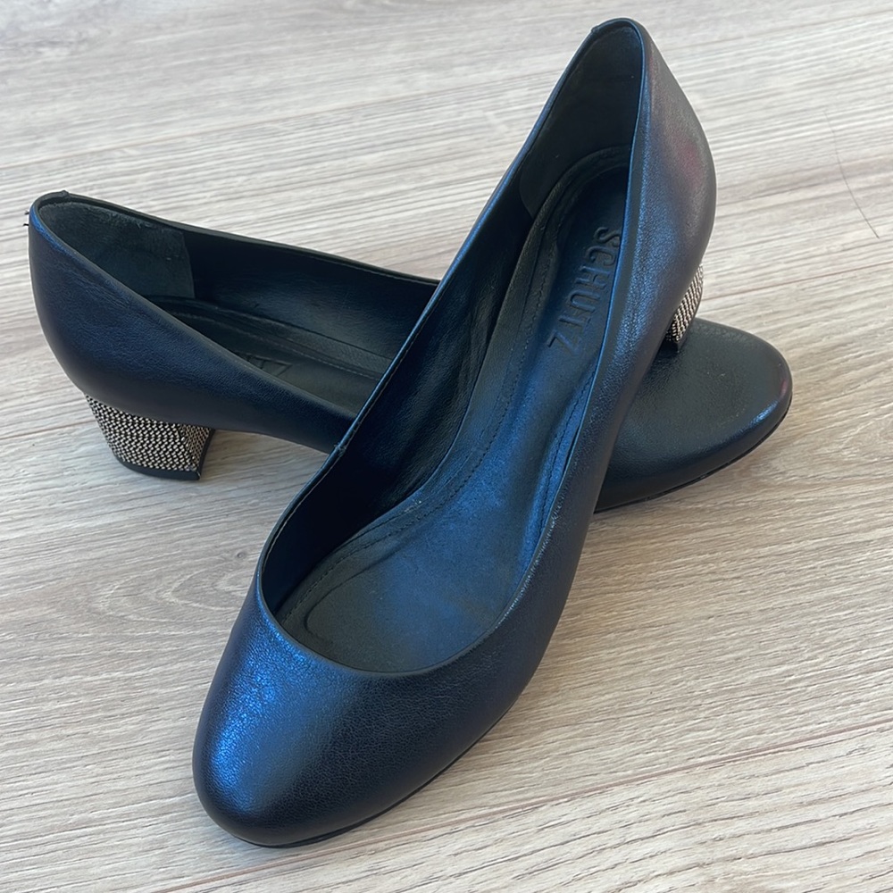 Shutz block heel pumps size 8
